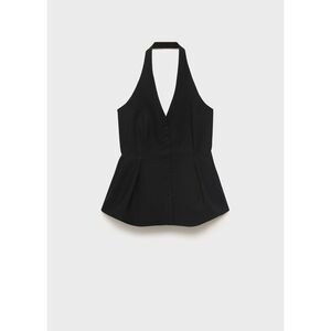 MANGO - Halter-neck peplum vest black - M - Woman